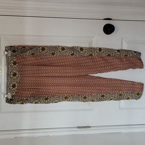 Free people printed straight leg pants